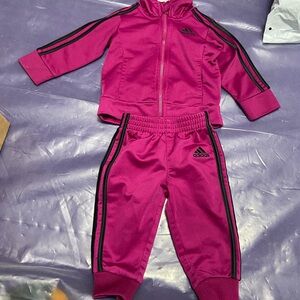 Adidas Pink 2 piece Tracksuit for infant girl size 6months